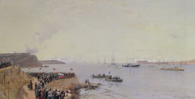Aankomst van Keizer Alexander III (1845-94) in Sebastopol, 1887 door Aleksandr Karlovich Beggrov